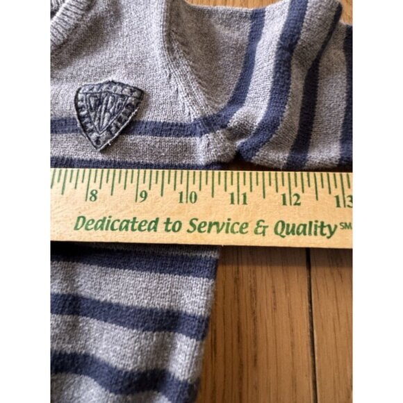 OshKosh Gray & Blue Sweater Boys Size 18 Months Preppy Comfy Classic V Neck - Picture 6 of 10